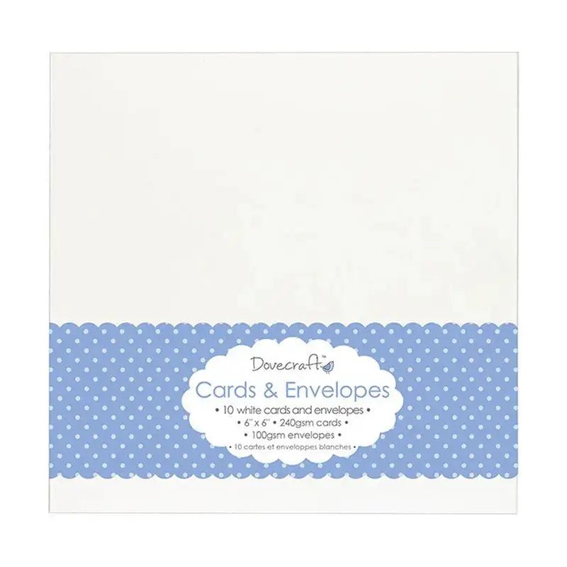 Dovecraft 6x6 Cards & Envelopes White (10pk) (DCCE025) - Printable Heaven