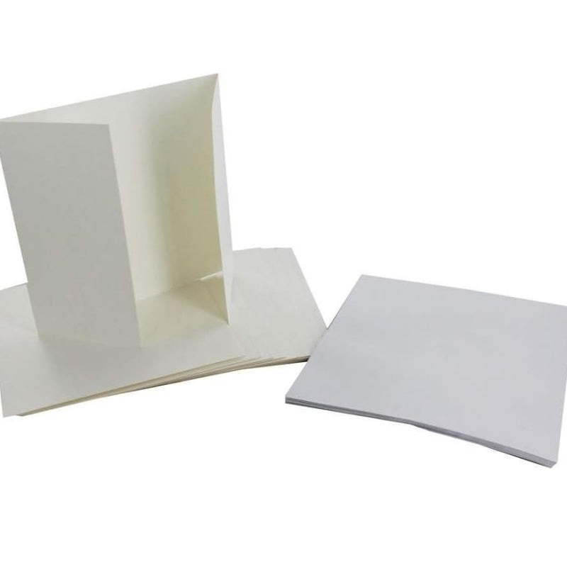 Dovecraft 10 Tri-fold 6x6 Cards & Envelopes White (DCCE016)