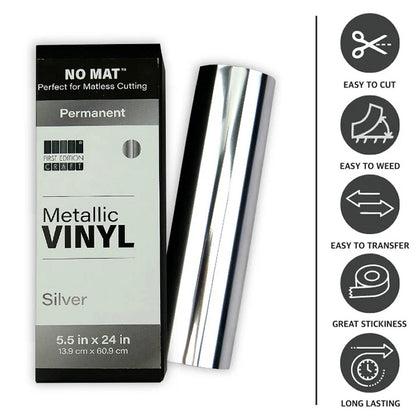 First Edition No Mat Vinyl Metallic Shiny Silver 5.5inch