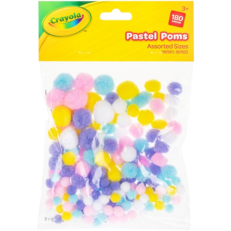 Crayola Assorted Pastel Pom-poms 180 pack (178087)