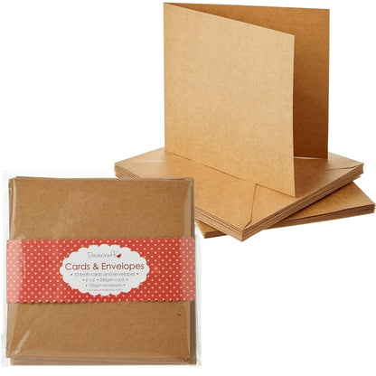 Dovecraft Kraft 6 x 6 Cards and Envelopes