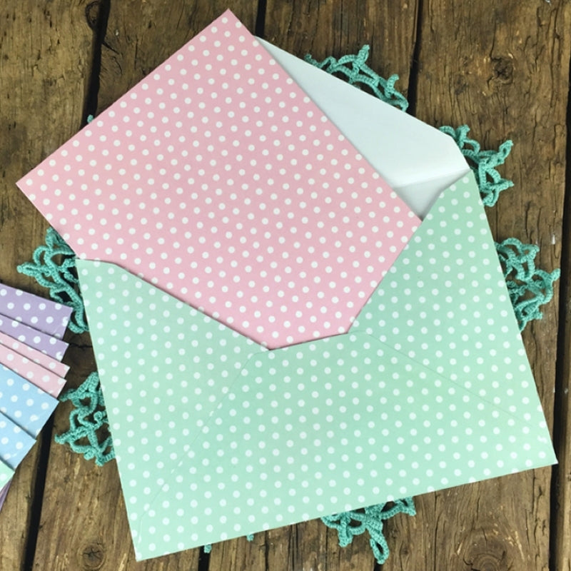 Dovecraft Pastel Polka 5"x7" Cards & Envelopes (DCCE007)