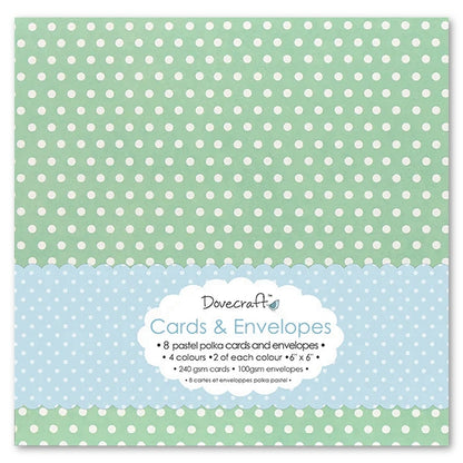 Dovecraft Pastel Polka 6"x6" Cards & Envelopes (DCCE008)