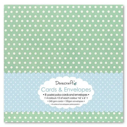 Dovecraft Pastel Polka 6"x6" Cards & Envelopes (8pk) (DCCE008) - Printable Heaven