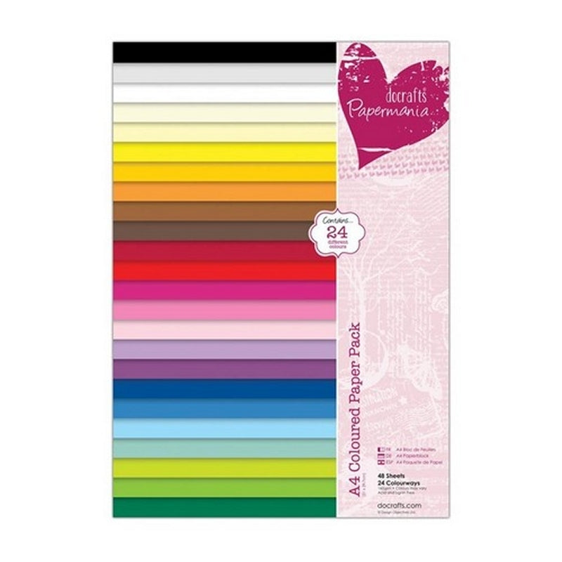 Papermania A4 Coloured Paper Pack 48 sheets (PMA 160501)