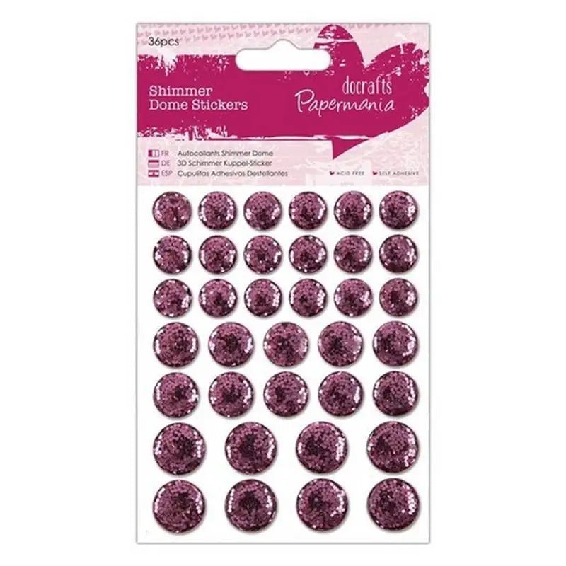 Shimmer Dome Stickers (36pcs) - Pink (PMA 805914) - Printable Heaven