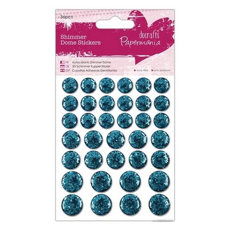 Shimmer Dome Stickers (36pcs) - Teal (PMA 805918) - Printable Heaven