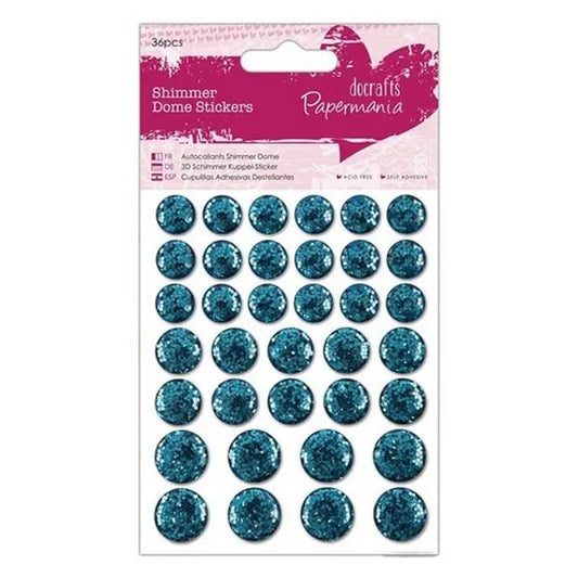 Shimmer Dome Stickers (36pcs) - Teal (PMA 805918) - Printable Heaven