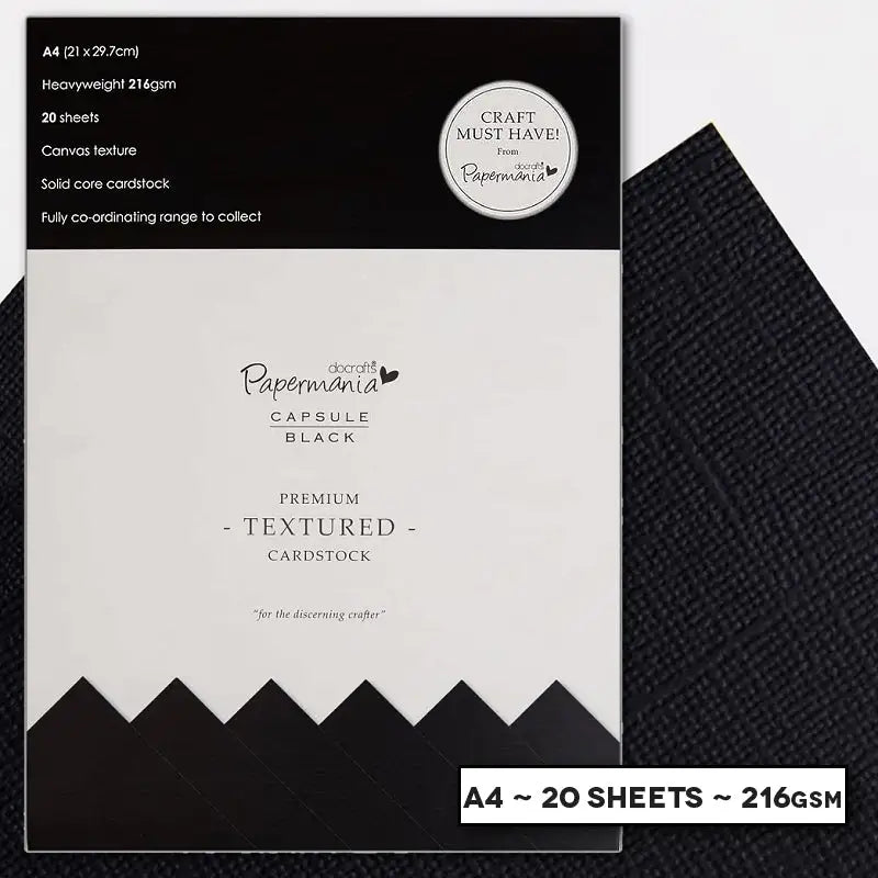 A4 Textured Premium Cardstock - Capsule Black (PMA 1641502) - Printable Heaven