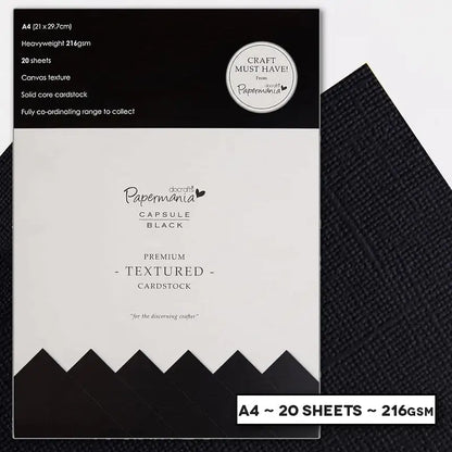 A4 Textured Premium Cardstock - Capsule Black (PMA 1641502) - Printable Heaven