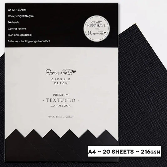 A4 Textured Premium Cardstock - Capsule Black (PMA 1641502) - Printable Heaven