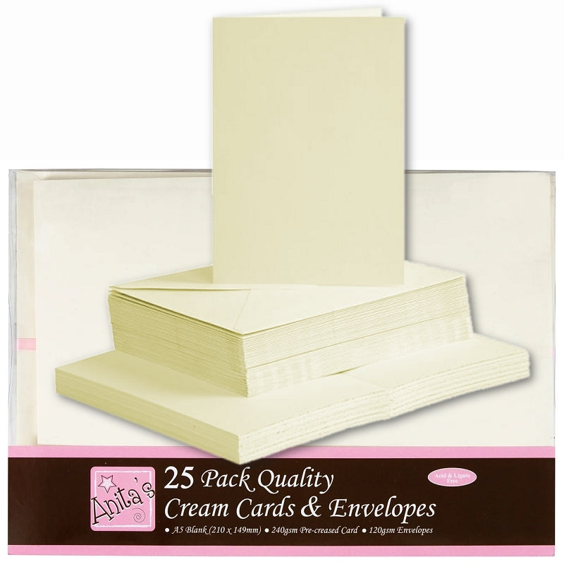 A5 Cards/Envelopes (25pk) - Cream