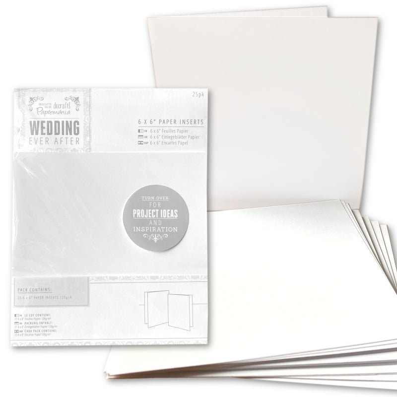 6 x 6" Paper Inserts (25pk) - Wedding White