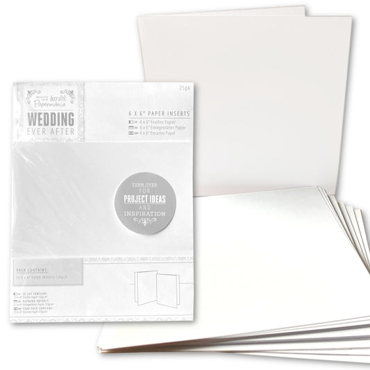 6 x 6" Paper Inserts (25pk) - Wedding White