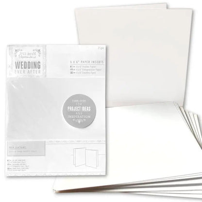 6 x 6" Paper Inserts (25pk) - Wedding White (PMA 158130) - Printable Heaven