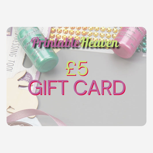 Printable Heaven Gift Card