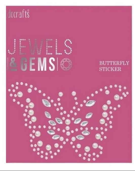 Jewels & Gems Butterfly Sticker (PMA DCM 095) - Printable Heaven