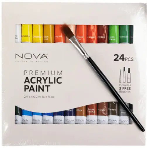 Nova Acrylic Paints 24 Set (NVMXM001) - Printable Heaven
