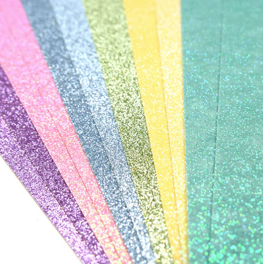 Dovecraft A4 Double Sided Glitter Bumper Pack - Rainbow Pastels - 350gsm - 12 Sheets (DCGCD042)