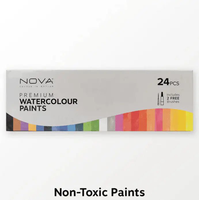Nova Premium Watercolour Paints - Set of 24 (NVMXM022) - Printable Heaven
