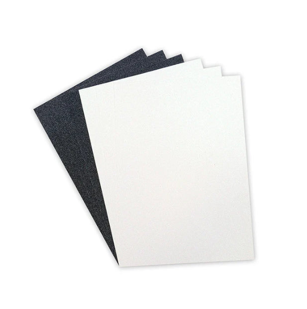 Dovecraft A4 Double Sided Glitter Pack - Black & White - 350gsm - 6 sheets (DCGCD038)