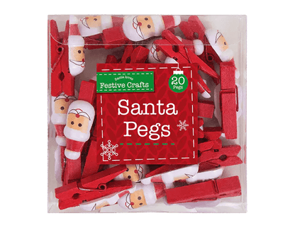 Christmas Santa Wooden Pegs - 20 Pack (XMA3199OB) - Printable Heaven