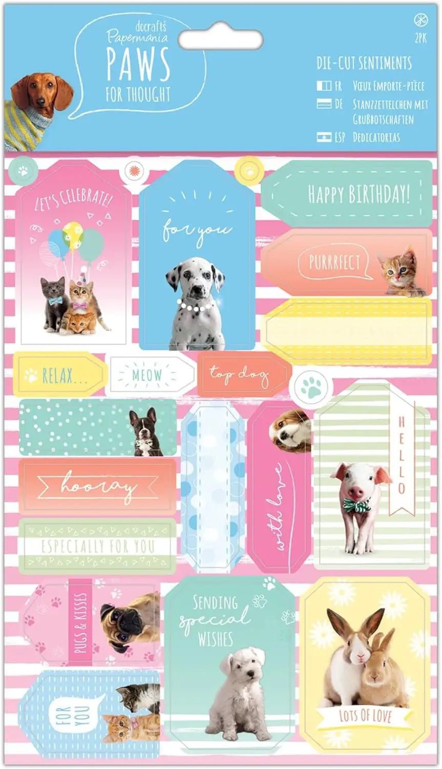 Die-cut Sentiments - Paws for Thought (PMA 157270) - Printable Heaven