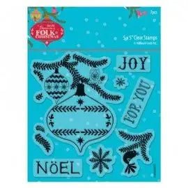 5 x 5" Clear Stamps - Folk Christmas (PMA DCM 058) - Printable Heaven