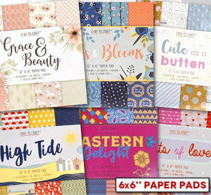 Love to Craft 6x6 Paper Pad Assortment - 6 pads (LCPAP001)