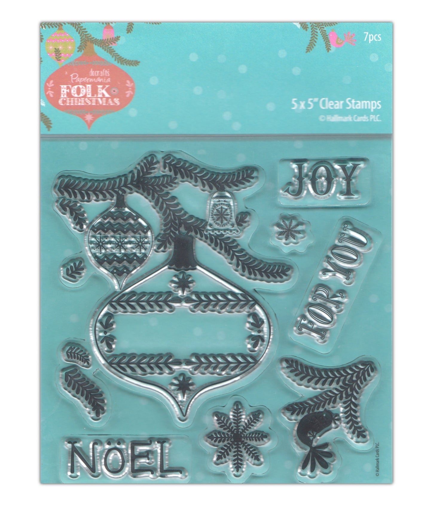 September 2015 Covermount - 5 x 5" Clear Stamps - Folk Christmas (PMA DCM 058)