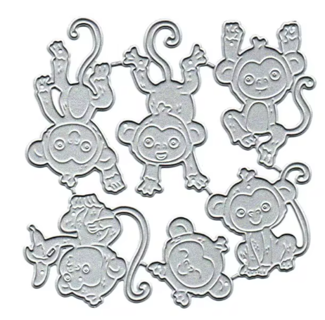 Printable Heaven Large Cutting Die - Monkeys  (A106)