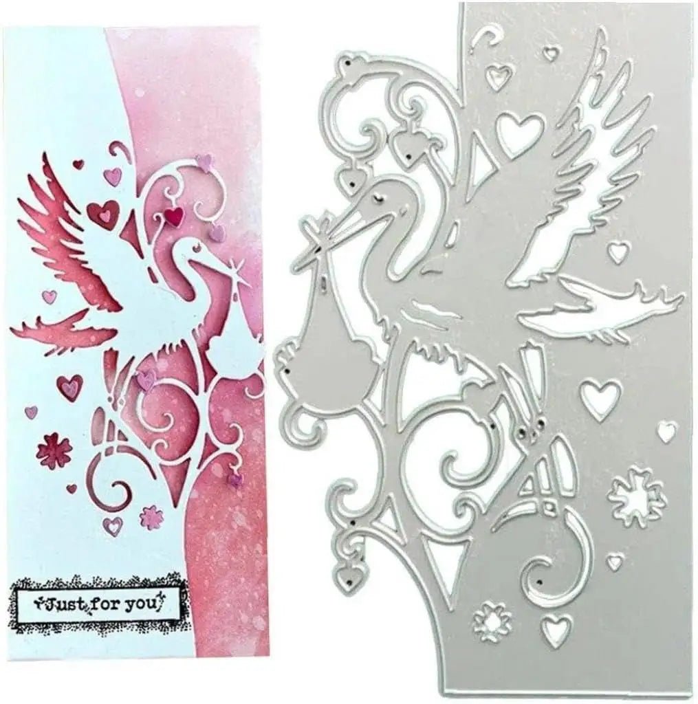 Stork Card Front Cutting Die (1 PC) (B130) - Printable Heaven