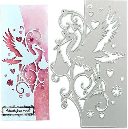 Stork Card Front Cutting Die (1 PC) (B130) - Printable Heaven