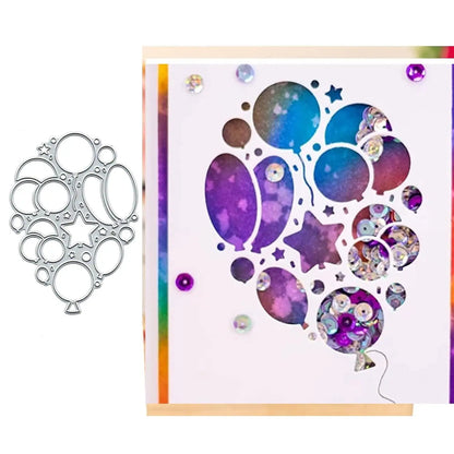 Balloon Cluster Cutting Die (1 PC) (D023) - Printable Heaven