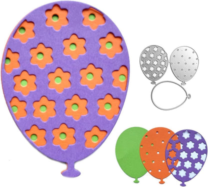 Add a burst of color to your paper crafting projects with the Printable Heaven Balloon Trio Cutting Die (3 PCS) (D039). Shaped like cheerful balloons and adorned with charming purple, orange, and green flower patterns, this set includes metal dies and coordinating cutout samples in matching shades. Perfect for creating eye-catching embellishments on birthday cards or handmade designs, the Balloon Trio Cutting Die brings vibrant creativity to every project.