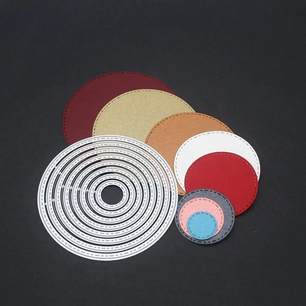 8-Piece Stitched Edge Circle Cutting Die Set - Set of 8 (D139) - Printable Heaven