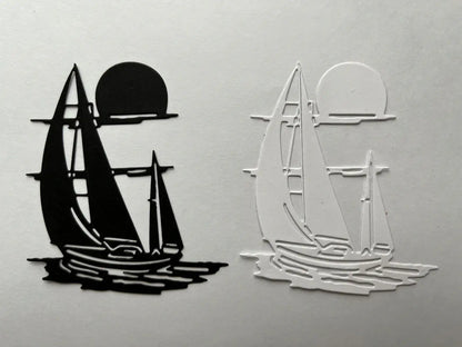 Sailing boat/Yacht on the Water Cutting Die (1 PC) (D098) - Printable Heaven