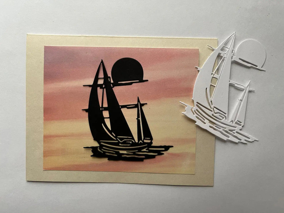 Sailing boat/Yacht on the Water Cutting Die (1 PC) (D098) - Printable Heaven