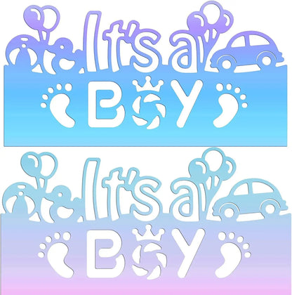 Add a perfect finishing touch to your baby shower decorations or handmade cards with two charming gradient banners, each featuring the “It’s a Boy” sentiment from the Printable Heaven It’s a Boy Sentiment Cutting Die (1 PC) (W083). Delightful details like baby footprints, balloons, and adorable baby-themed icons adorn each banner—one in blue and purple tones and the other blending blue and pink. Both banners are thoughtfully designed to coordinate beautifully with your It’s a Boy cutting die projects.