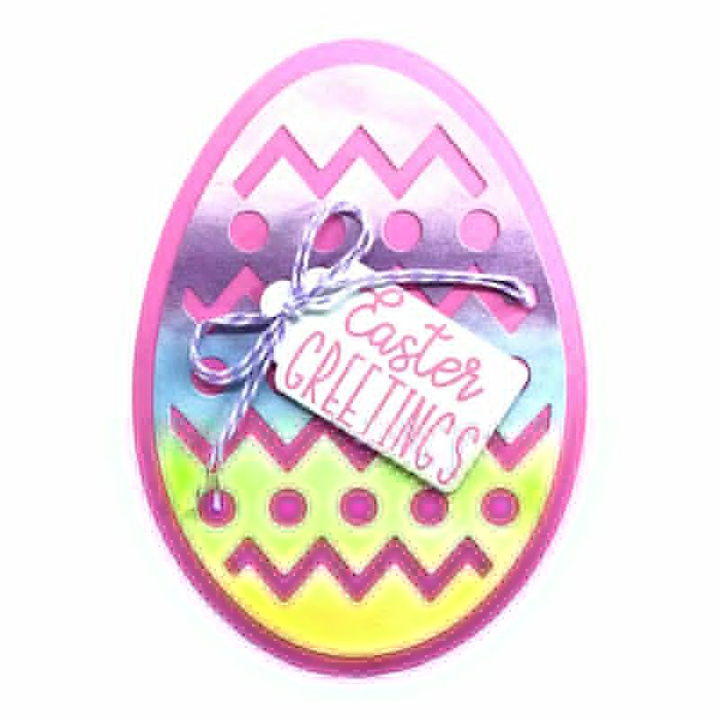 Create vibrant Easter cards or add a festive flair to your scrapbooking projects with the Easter Egg Metal Cutting Die (1PC) (A124) from Printable Heaven. This die features a charming egg design with zigzag and dot patterns, perfect for crafting unique cards—tie on a string and tag reading “Easter Greetings” for an extra-special touch!.
