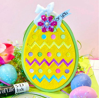 Celebrate Easter creativity with the Printable Heaven Easter Egg Metal Cutting Die (1PC) (A124). This die features a charming egg shape adorned with zigzag and dot patterns in playful designs, topped with a bow, flower, and “for you” tag. Perfect for making vibrant, pastel-themed cards or adding an extra-special touch to your scrapbooking projects this holiday season!.
