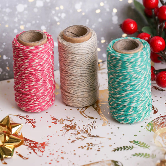 20m Bakers Twine (3pcs) - Capsule - Spots & Stripes Brights (PMA 171203) - Printable Heaven