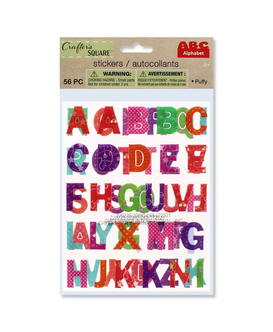 Crafters Square Puffy ABC Alphabet Stickers (56 Pcs) (220225)