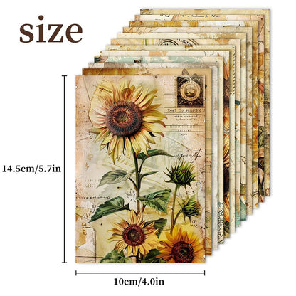 Retro Sunflower Paper Pad (12 Sheets) (PW-WGE6733-01)