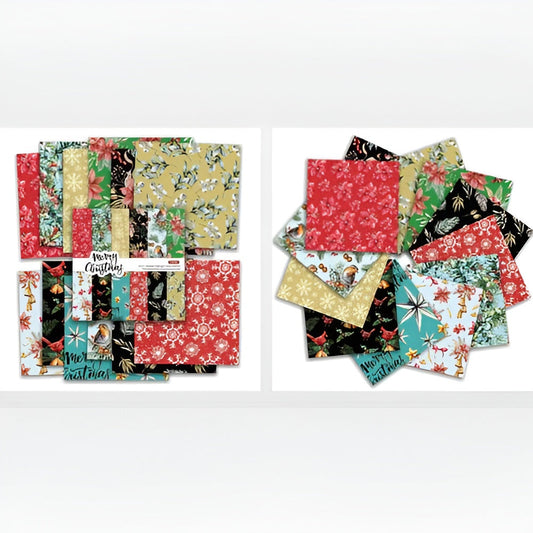 Merry Christmas Printed Scrapbook Paper, 6x6" 24 Sheets