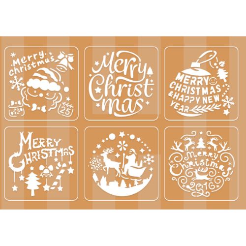 Printable Heaven Fairytale Snow Scene Stencils (6pcs)