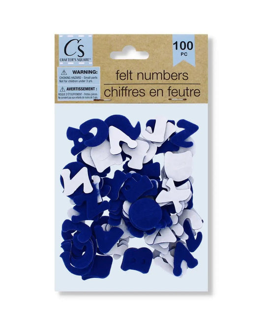 Felt Number Stickers (100 pcs) Blue (300761) - Printable Heaven