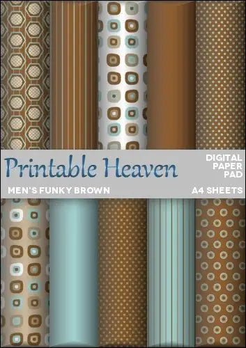 Download - Digital Paper Pad - Men's Funky Brown - Printable Heaven