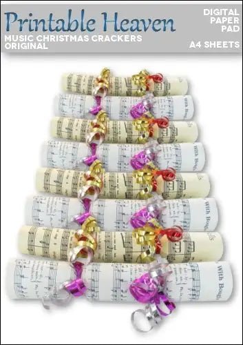 Download - Digital Paper Pad - Music Christmas Crackers Original - Printable Heaven