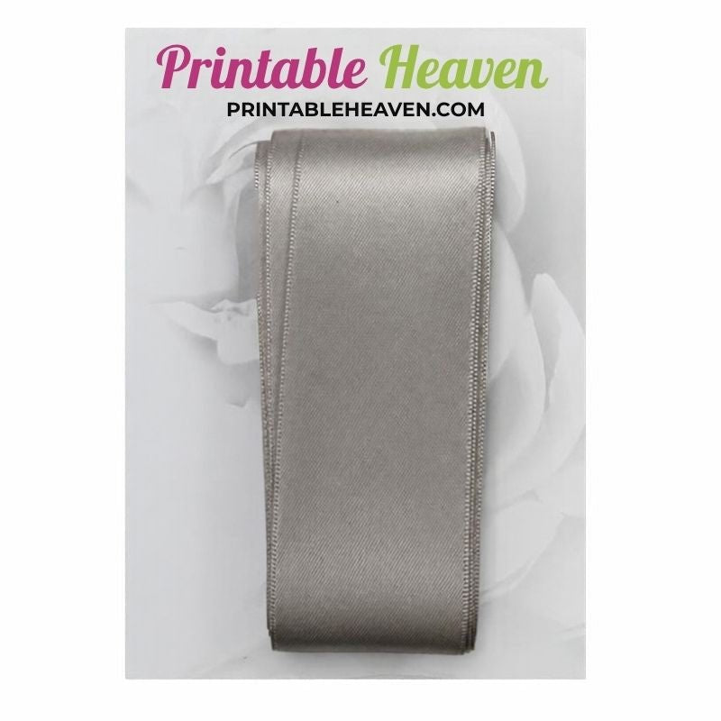 5m Double Faced Satin Ribbon in Taupe (38mm width) - Printable Heaven